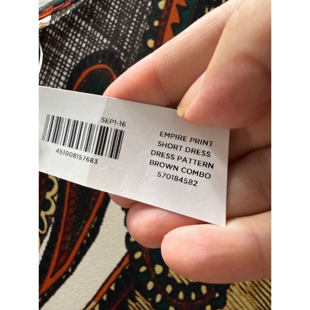 Chico's Empire Print Shift Dress Brown Orange Paisley Kimono Sleeve 3 NWT XL 16 - Picture 8 of 9